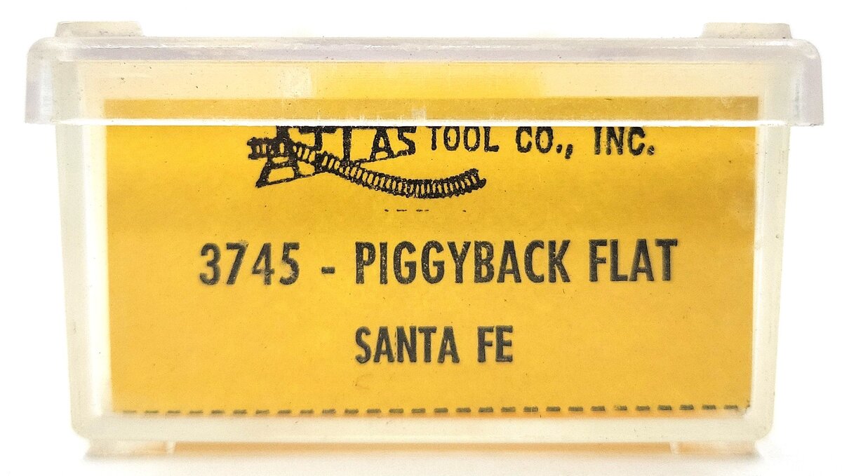 Atlas 3745 N Scale Santa Fe Piggyback Flatcar w/Trailers #92308 EX/Box