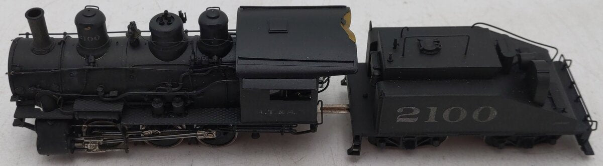 Hallmark Models BRASS HO Santa Fe 2100 Series 0-6-0 Steam Locomotive & Tender/Box