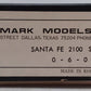 Hallmark Models BRASS HO Santa Fe 2100 Series 0-6-0 Steam Locomotive & Tender/Box