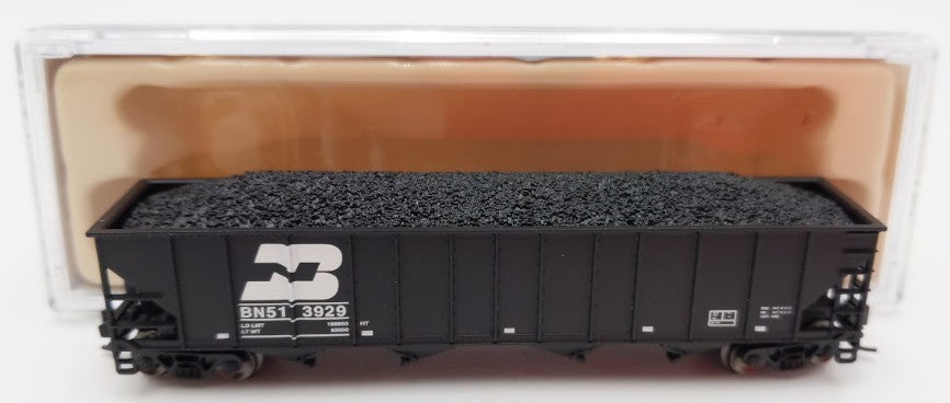 Trainworx Inc 2411-14 N Burlington Northern 100-Ton 4-Bay Hopper #513929 w Coal EX/Box