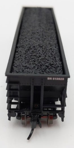 Trainworx Inc 2411-14 N Burlington Northern 100-Ton 4-Bay Hopper #513929 w Coal EX/Box