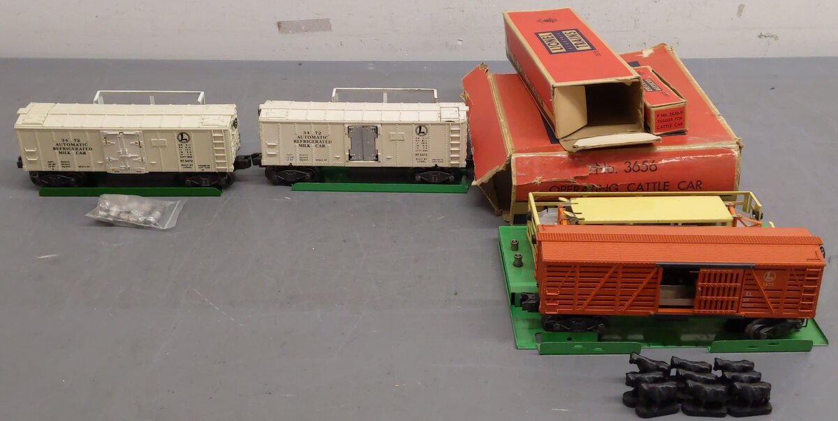 Lionel O Gauge Vintage Accessories; 3462P x 2, 3472, x 2, 3656, [5] VG/Box