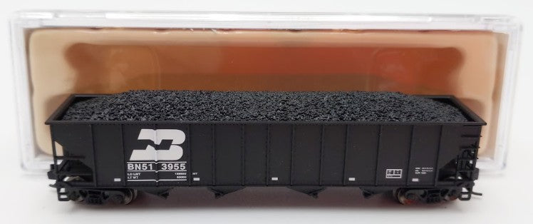 Trainworx Inc 2411-16 N Burlington Northern 100-Ton 4-Bay Hopper #513955 w Coal EX/Box