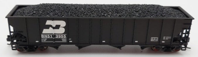 Trainworx Inc 2411-16 N Burlington Northern 100-Ton 4-Bay Hopper #513955 w Coal EX/Box