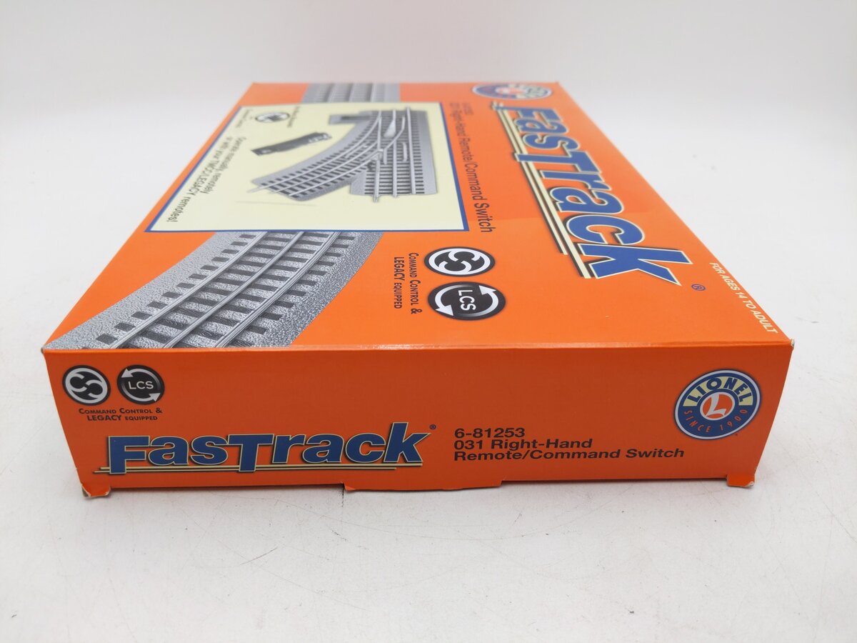 Lionel 6-81253 O-31 Remote Right Hand FasTrack Switch Turnout EX/Box