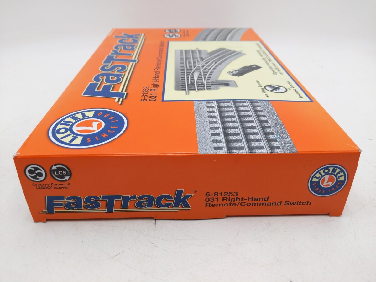 Lionel 6-81253 O-31 Remote Right Hand FasTrack Switch Turnout EX/Box