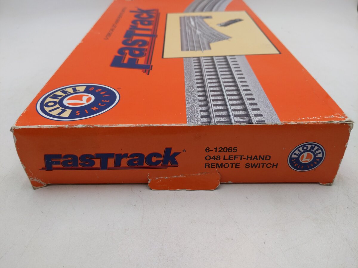 Lionel 6-12065 O Gauge O48 Left Hand Remote-Control 30° FasTrack Switch Turnout EX/Box