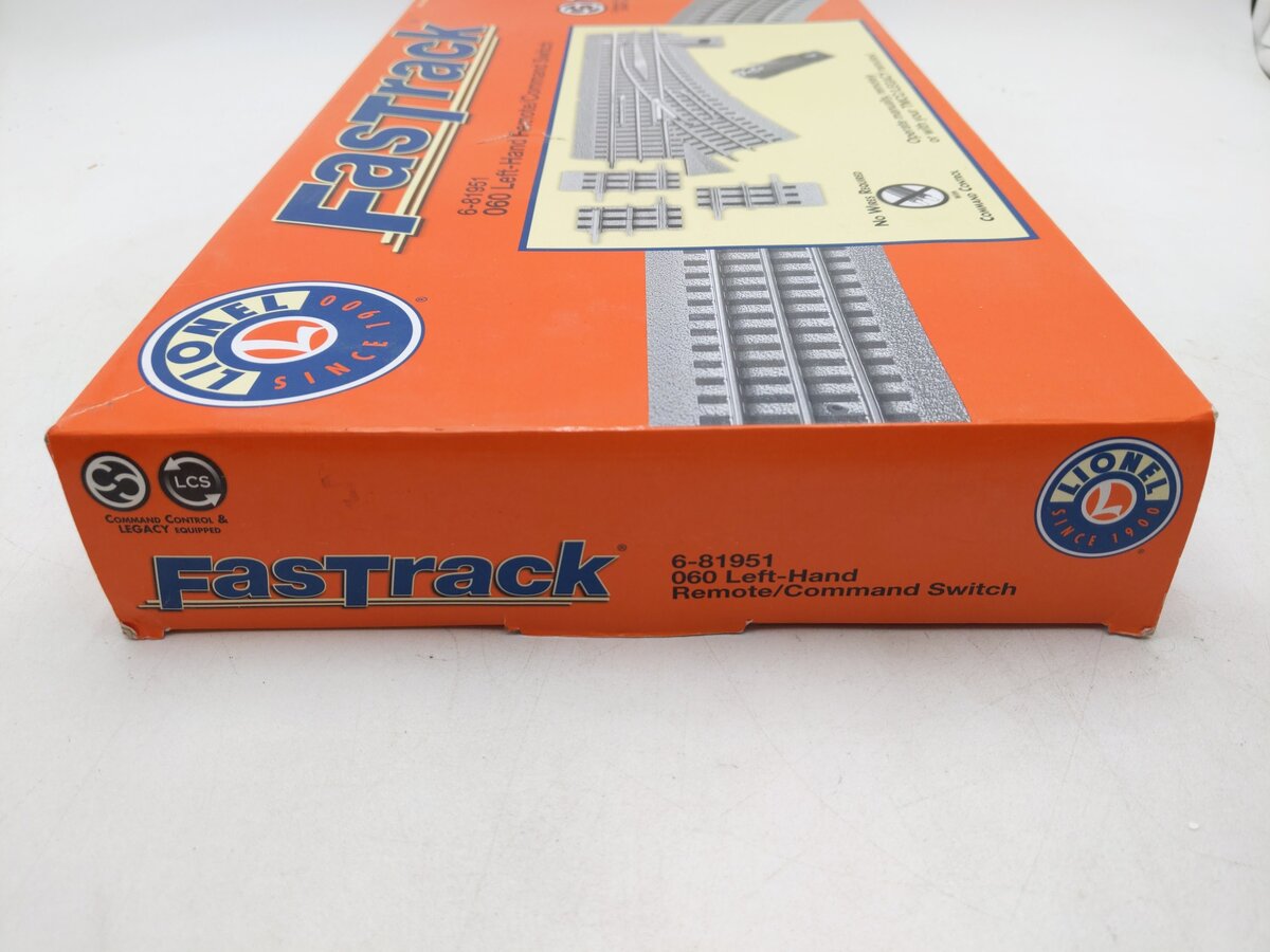 Lionel 6-81951 O O60 FastRack Remote Left Hand Switch Turnout EX/Box