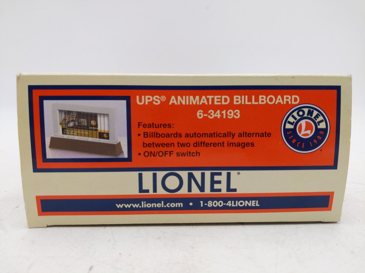 Lionel 6-34193 O Gauge UPS Animated Billboard EX/Box