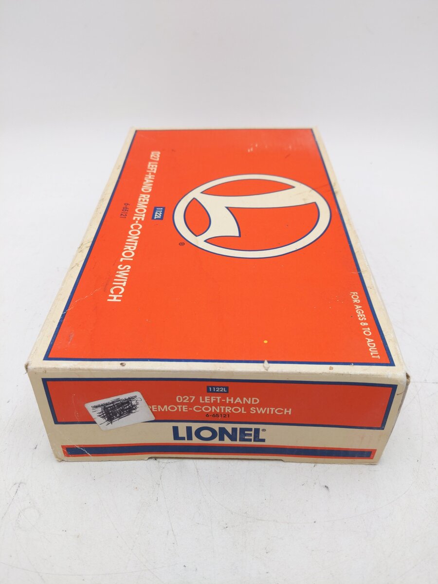 Lionel 6-65121 O 1122L 27" Left Hand Remote Control Switch Turnout EX/Box