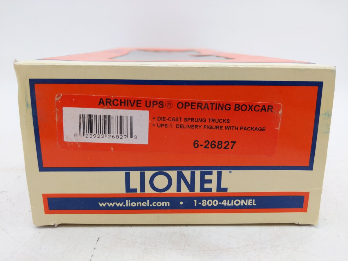 Lionel 6-26827 O Gauge UPS Archive Operating Boxcar #9237 EX/Box