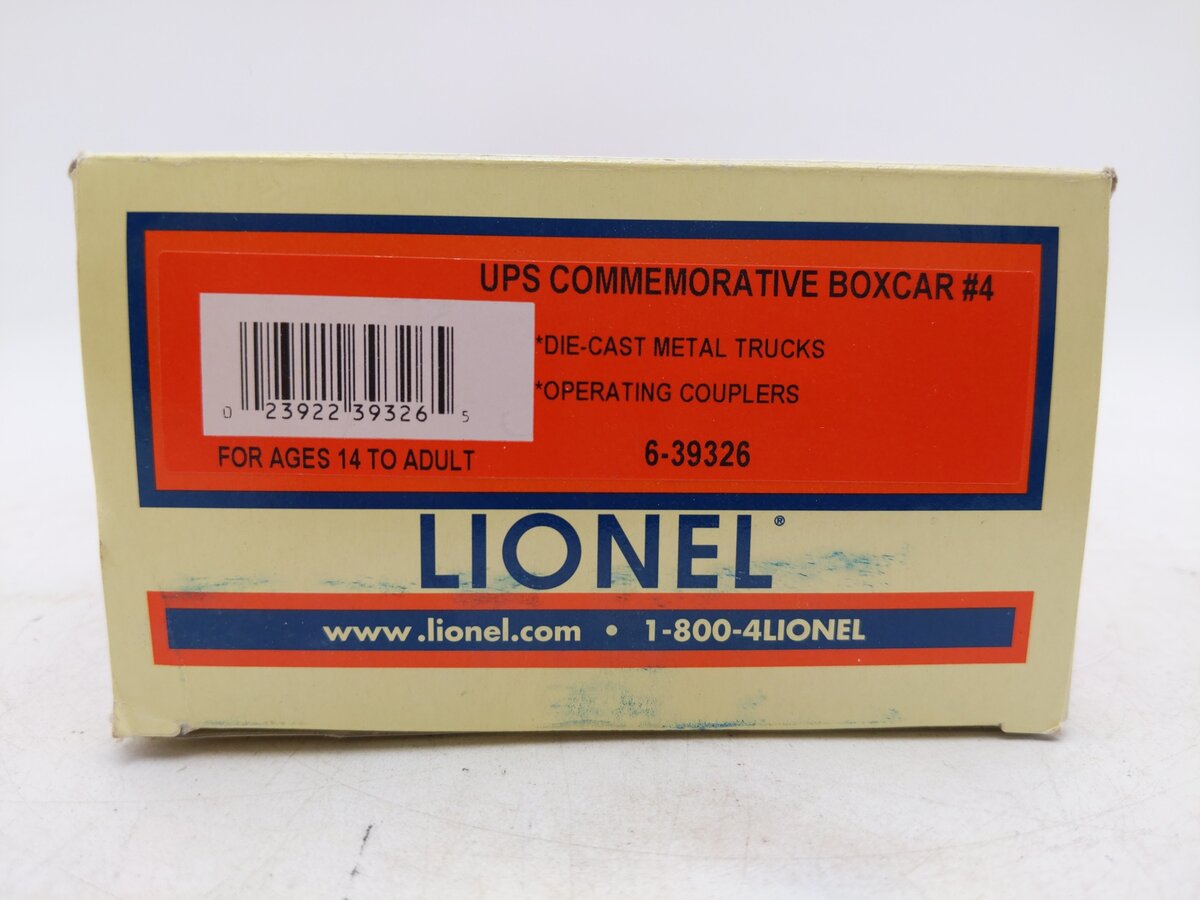 Lionel 6-39326 O Gauge UPS Commemorative Centennial Boxcar #4 EX/Box