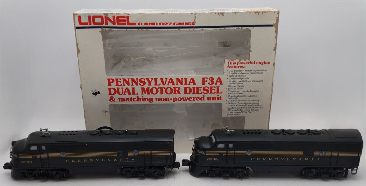 Lionel 6-8952 O Gauge Pennsylvania F-3 AA Diesel Locomotive Set EX/Box