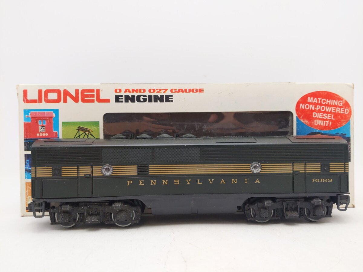 Lionel 6-8059 Pennsylvania Green F3 B-Unit Non-Powered Diesel Engine #8059 EX/Box