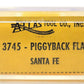 Atlas 3745 N Scale Santa Fe Piggyback Flatcar w/Trailers #92308 EX/Box