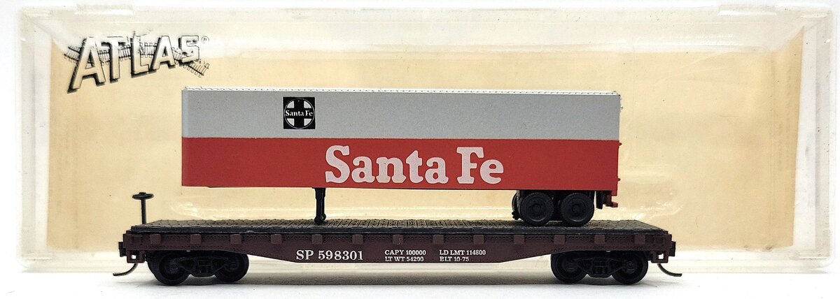 Atlas 3775 N Scale Santa Fe Piggyback Flatcar LN/Box