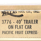 Atlas 3776 N Scale Piggy Back Flatcar With Pacific Fruit Express Trailer EX/Box