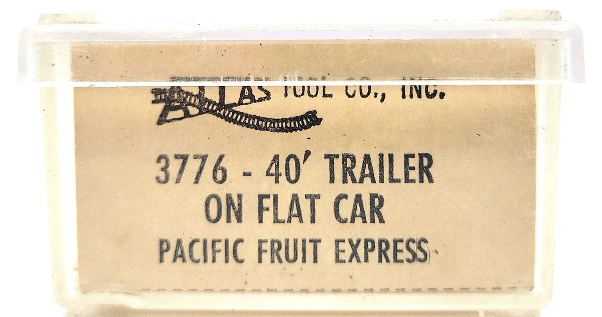Atlas 3776 N Scale Piggy Back Flatcar With Pacific Fruit Express Trailer EX/Box
