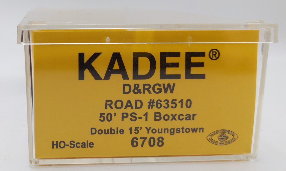 Kadee 6708 HO Denver & Rio Grande Western 50' PS-1 Boxcar #63510 EX/Box