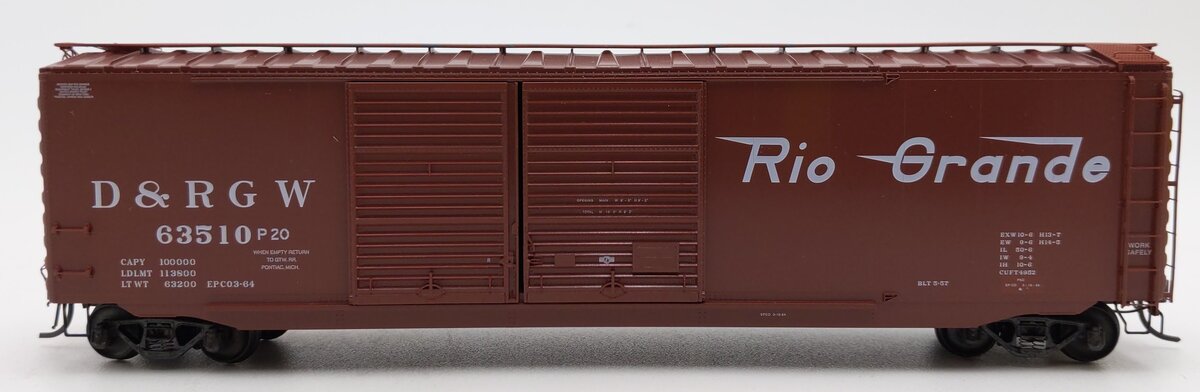 Kadee 6708 HO Denver & Rio Grande Western 50' PS-1 Boxcar #63510 EX/Box