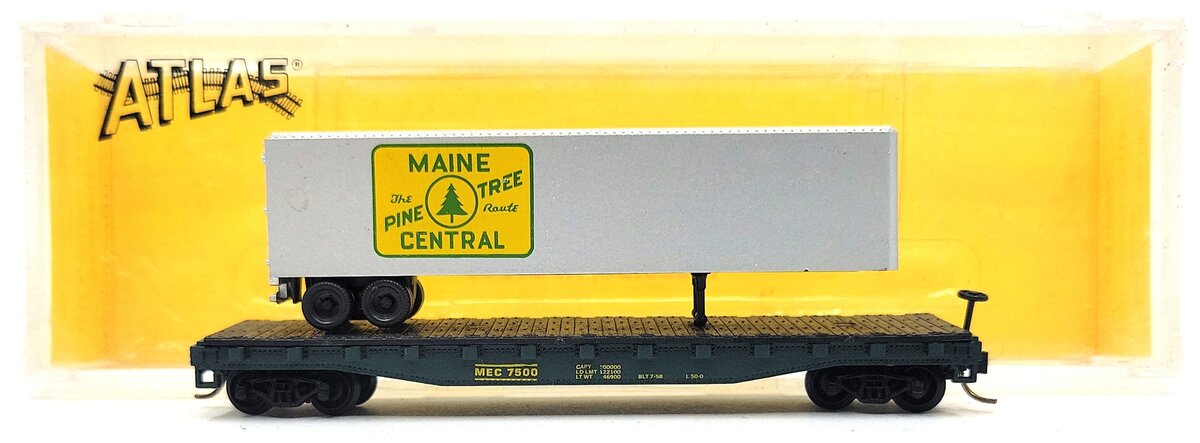 Atlas 3771 N Scale Maine Central Piggyback Flat #7500 EX/Box