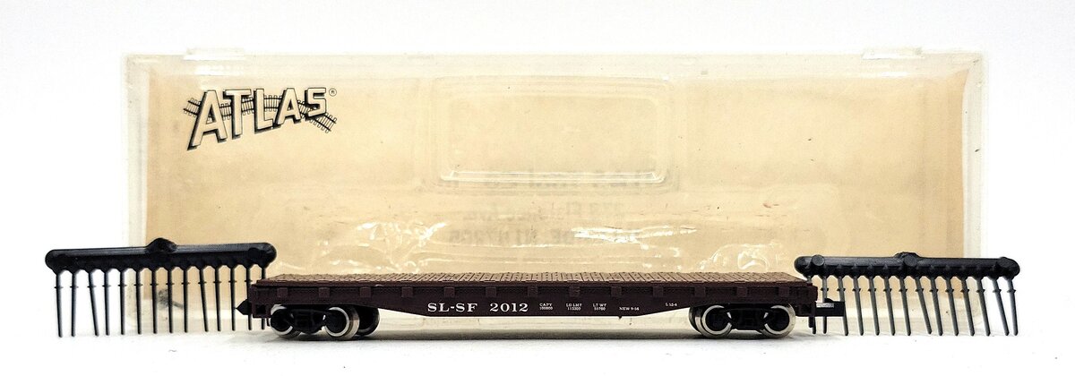 Atlas 3806 N Scale Frisco Flatcar with Stakes #2012 EX/Box