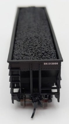 Trainworx Inc 2411-17 N Burlington Northern 100-Ton 4-Bay Hopper #513986 w Coal EX/Box