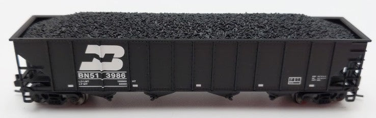 Trainworx Inc 2411-17 N Burlington Northern 100-Ton 4-Bay Hopper #513986 w Coal EX/Box