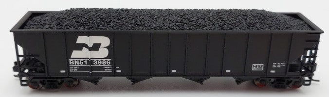 Trainworx Inc 2411-17 N Burlington Northern 100-Ton 4-Bay Hopper #513986 w Coal EX/Box