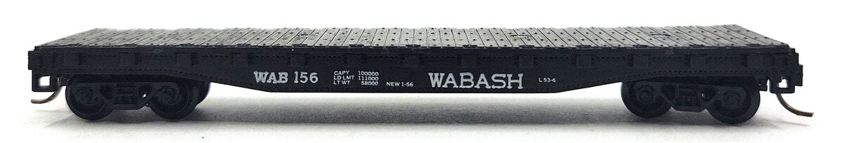 Atlas 3812 N Scale Wabash Flat Car w/ Spikes #156 EX/Box