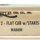 Atlas 3812 N Scale Wabash Flat Car w/ Spikes #156 EX/Box
