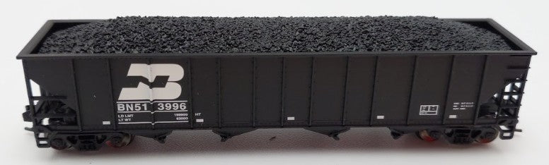 Trainworx Inc 2411-18 N Burlington Northern 100-Ton 4-Bay Hopper #513996 w Coal