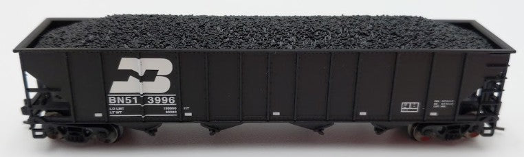 Trainworx Inc 2411-18 N Burlington Northern 100-Ton 4-Bay Hopper #513996 w Coal