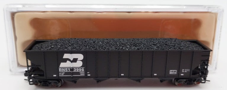 Trainworx Inc 2411-18 N Burlington Northern 100-Ton 4-Bay Hopper #513996 w Coal