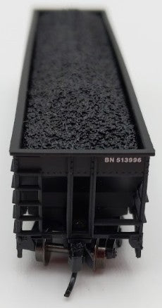 Trainworx Inc 2411-18 N Burlington Northern 100-Ton 4-Bay Hopper #513996 w Coal