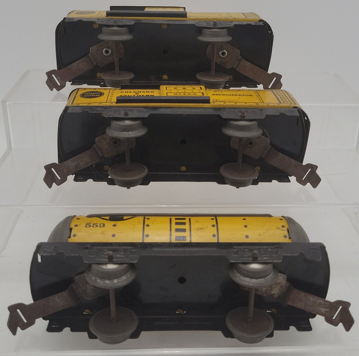 O Gauge Assorted Prewar C&S, Santa Fe Freight Cars #553 & #817 [3] VG
