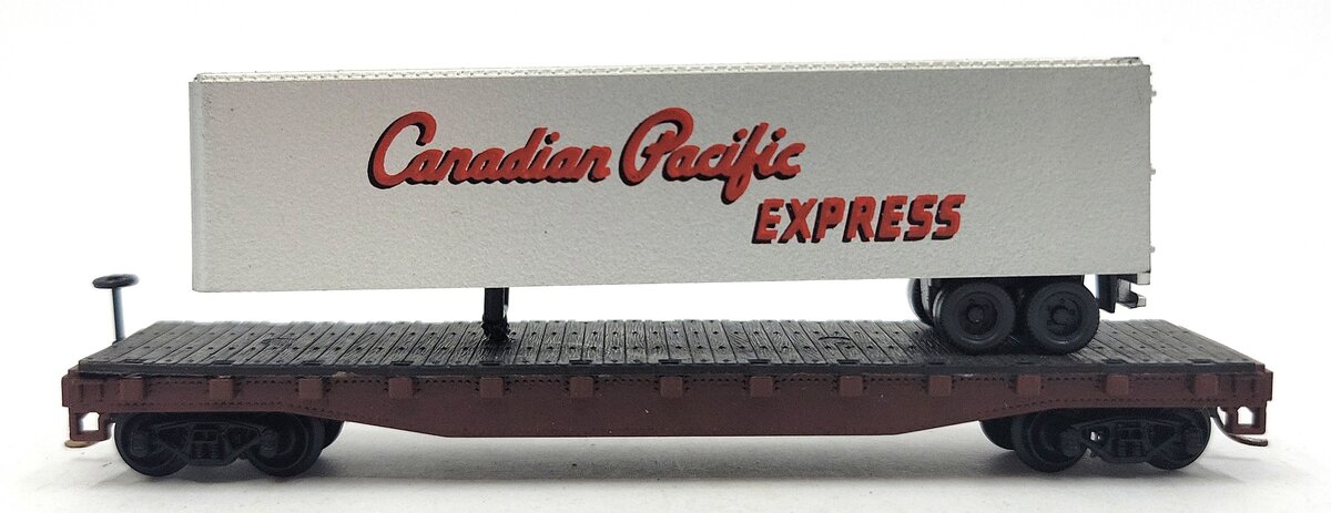 Atlas 3745 N Scale Santa Fe Piggyback Flatcar w/Trailers #92308 EX