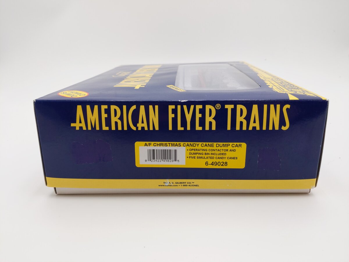 American Flyer 6-49028 S Gauge Candy Cane Operating Dump Car/Box