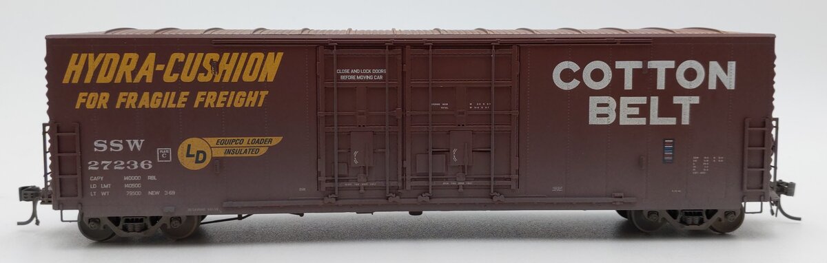 Athearn G4379-2 HO Scale Weathered SSW Cotton Belt 50' Box Car #27236 EX