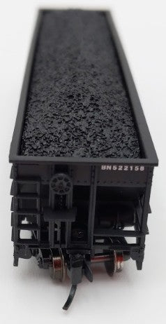 Trainworx Inc 2411-07 N Burlington Northern 100-Ton 4-Bay Hopper #522158 w Coal