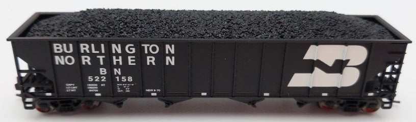 Trainworx Inc 2411-07 N Burlington Northern 100-Ton 4-Bay Hopper #522158 w Coal