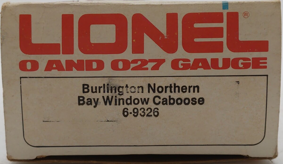 Lionel 6-9326 O Gauge Burlington Northern Bay Window Caboose LN/Box