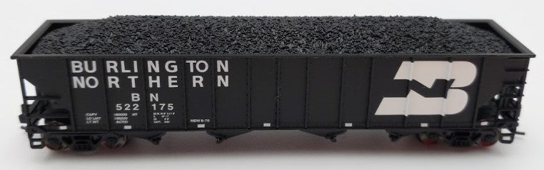 Trainworx Inc 2411-08 N Burlington Northern 100-Ton 4-Bay Hopper #522175 w Coal EX/Box