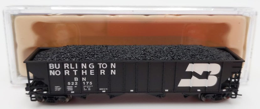 Trainworx Inc 2411-08 N Burlington Northern 100-Ton 4-Bay Hopper #522175 w Coal