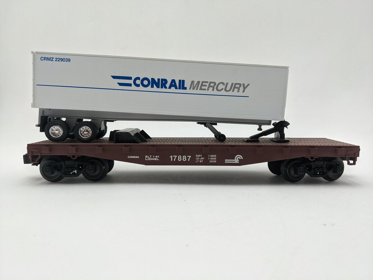 Lionel 6-17887 O Gauge LCCA Conrail Flatcar w/ Conrail Trailer #17887 EX