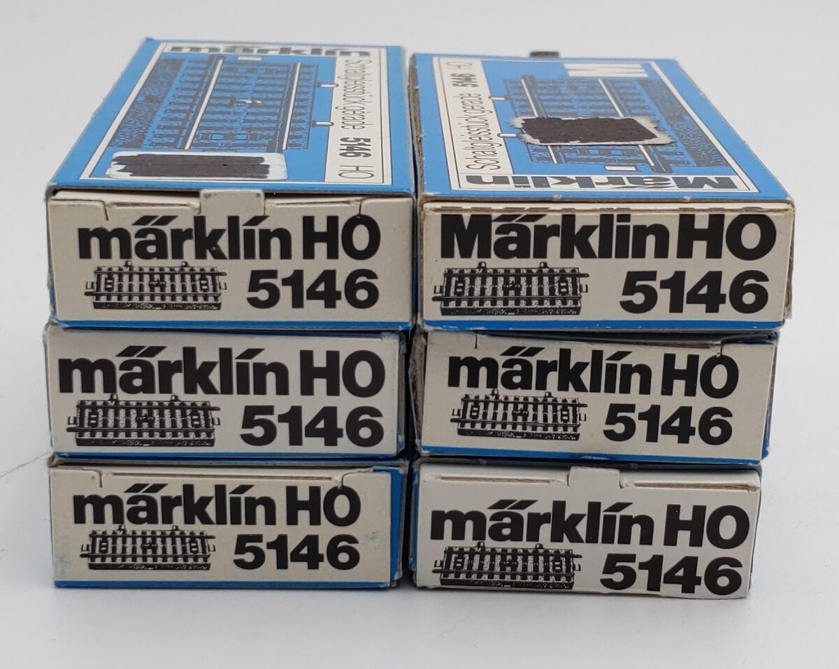 Marklin 5146 HO Scale M Track Straight Switch Track Sections [6] EX/Box