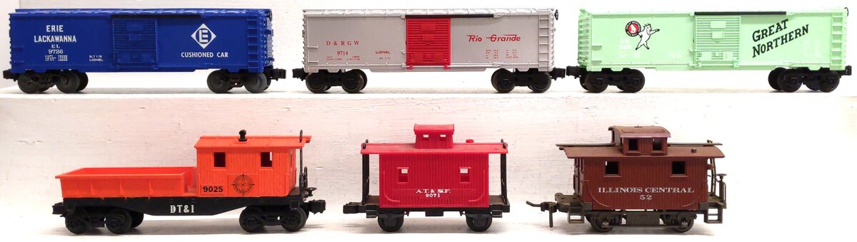 Lionel & Atlas Assorted O Gauge Freight Cars [6] VG