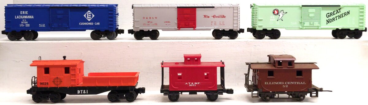 Lionel & Atlas Assorted O Gauge Freight Cars [6] VG