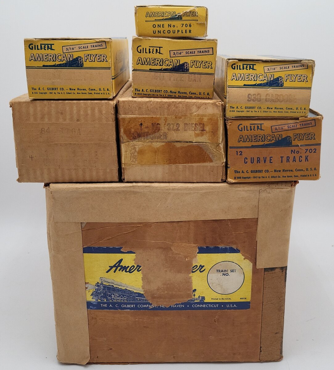 American Flyer 5520T Vintage S GM UP Freight Set - RARE! VG/Box