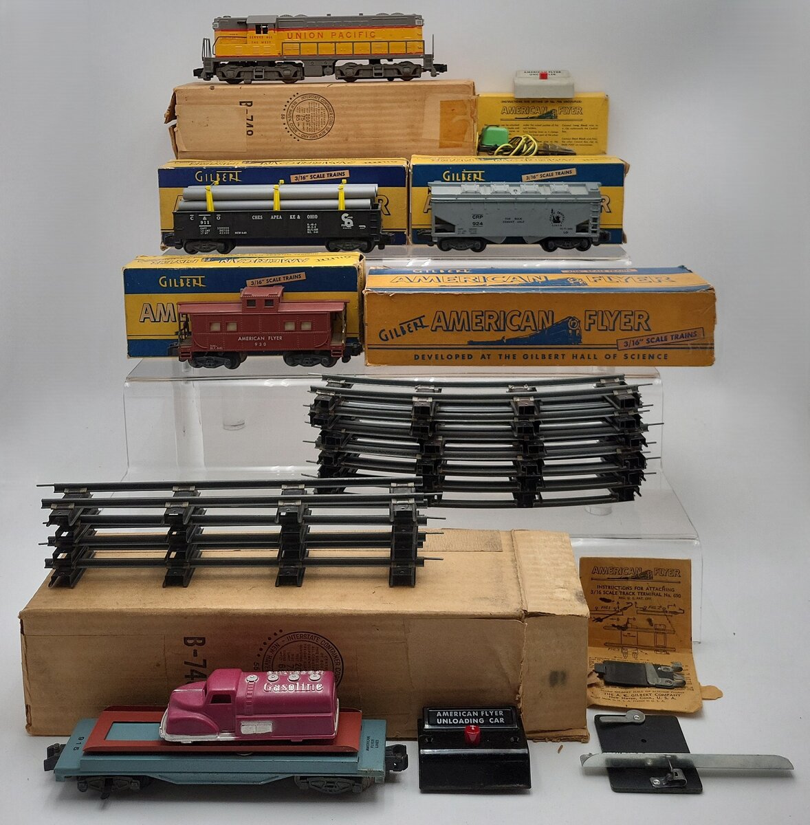 American Flyer 5520T Vintage S GM UP Freight Set - RARE! VG/Box